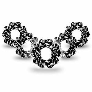 ExpressionMed Fleur de lis Dexcom G7, Dexcom Stelo Glucose Biosensor System, Flower Shape Tape 5-Pack goth flower stems Patch CGM Design