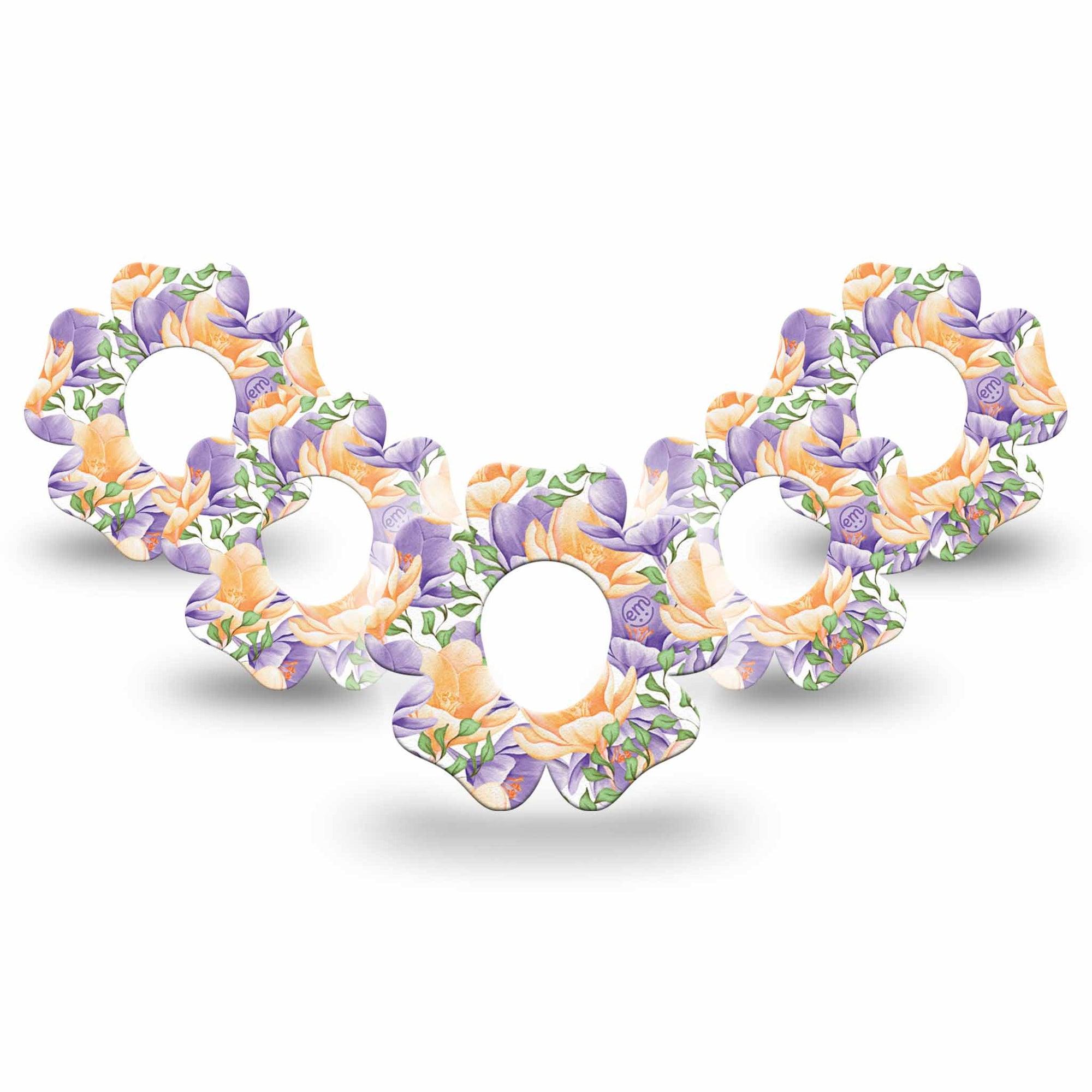 ExpressionMed Crocus Flowers Dexcom G7 Flower Shape 5-Pack spring crocus Patch CGM Design, Dexcom Stelo Glucose Biosensor System