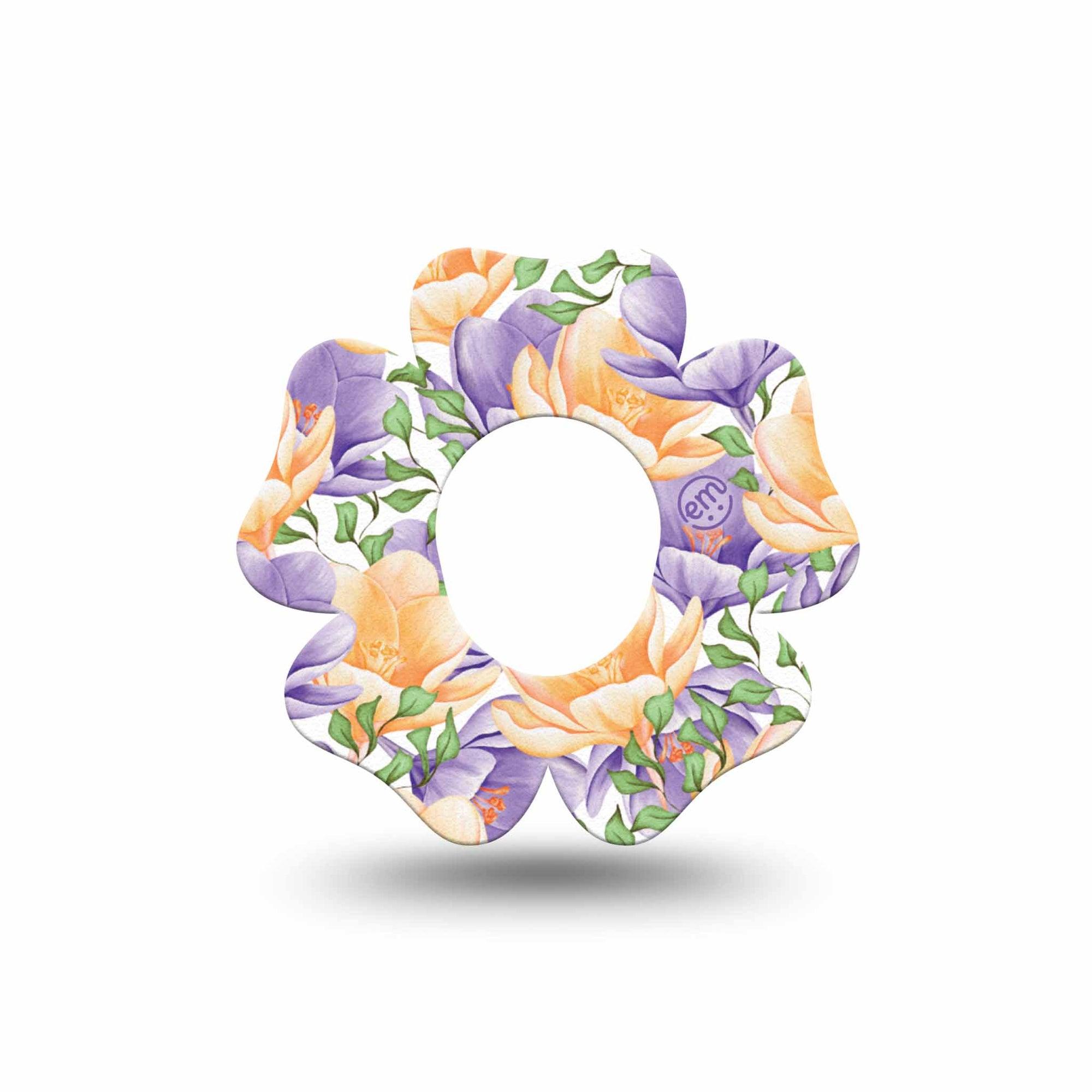 ExpressionMed Crocus Flowers Dexcom G7 Flower Shape Single crocus flowers Patch CGM Design, Dexcom Stelo Glucose Biosensor System