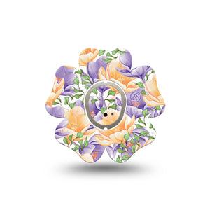ExpressionMed Crocus Flowers Dexcom G7 Flower Shape Single crocus flowers Patch CGM Design, Dexcom Stelo Glucose Biosensor System with center sticker