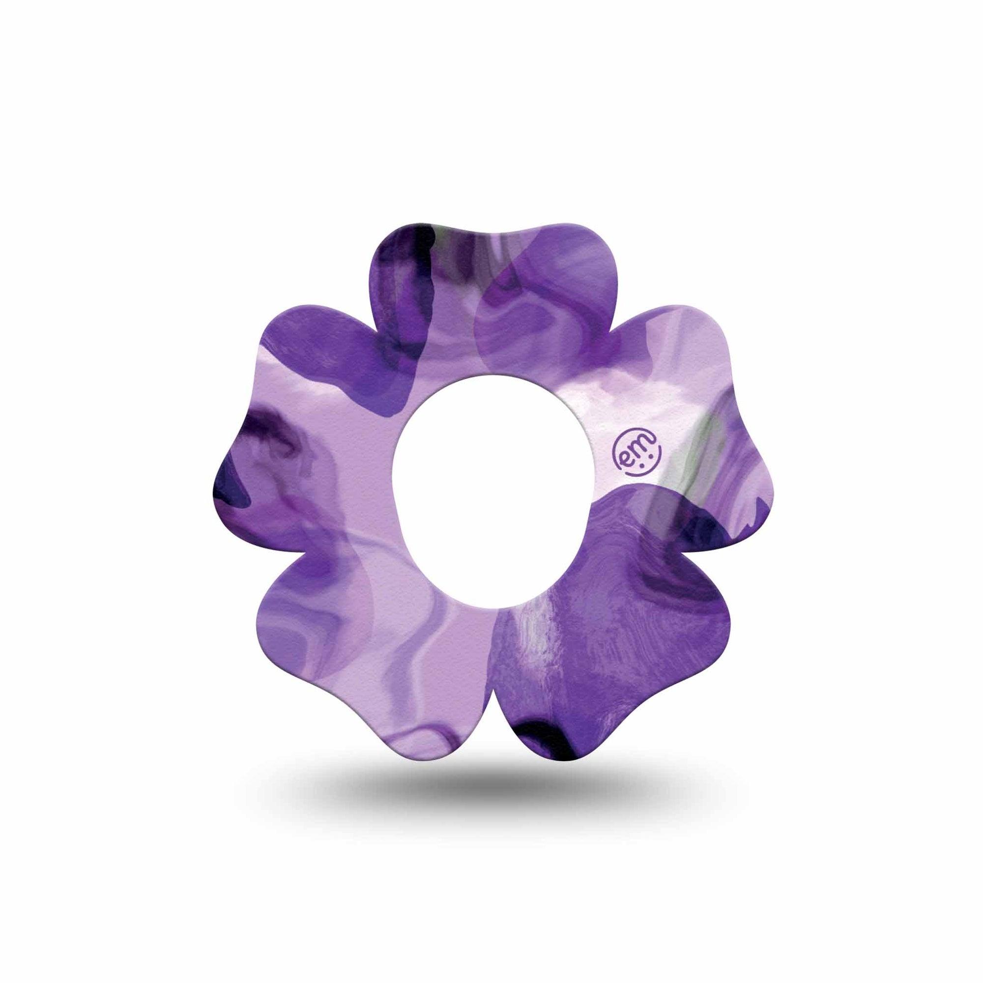 ExpressionMed Purple Storm Dexcom G7, Dexcom Stelo Glucose Biosensor System, Flower Shape Tape Single lacy purple looking texture Patch CGM Design