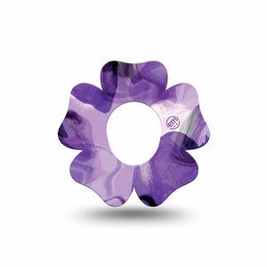 ExpressionMed Purple Storm Dexcom G7, Dexcom Stelo Glucose Biosensor System, Flower Shape Tape Single lacy purple looking texture Patch CGM Design