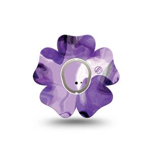 ExpressionMed Purple Storm Dexcom G7, Dexcom Stelo Glucose Biosensor System, Flower Shape Tape Single Tape and Sticker lacy purple looking texture Patch CGM Design
