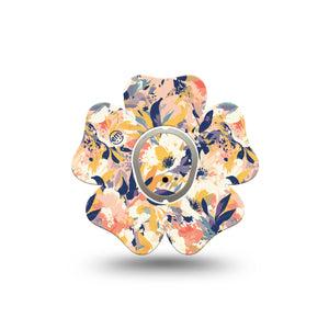 ExpressionMed Tinted Blooms Dexcom G7 Flower Shape Tape, Dexcom Stelo Glucose Biosensor System, Single Tape and Single Sticker Soft Color Palette Flower Painting Adhesive Tape CGM Design