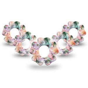 ExpressionMed Flower Clouds Dexcom G7 Flower Shape Tape, Dexcom Stelo Glucose Biosensor System, 5-Pack Tape Dreamy-Like Flowers, Adhesive Tape CGM Design