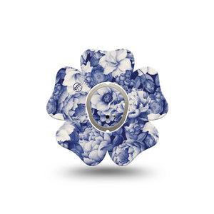 ExpressionMed Moody Blues Dexcom G7 Flower Shape Tape, Dexcom Stelo Glucose Biosensor System, Single Tape and Single Sticker Stone Blue Gray Flower Variety, Adhesive Tape CGM Design