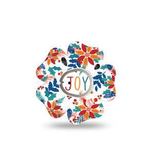 ExpressionMed Joyful Wreath Dexcom G7 Flower Shape Tape, Dexcom Stelo Glucose Biosensor System, Single Tape and Single Sticker Happy Inspiring Wreath, Adhesive Tape CGM Design