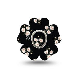 ExpressionMed Black Daisies Dexcom G7 Flower Shape Tape, Dexcom Stelo Glucose Biosensor System, Single Tape and Single Sticker Small Daisy Blossoms, Adhesive Tape CGM Design