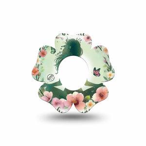 ExpressionMed Meditation Dexcom G7 Flower Shape Tape, Dexcom Stelo Glucose Biosensor System, Single Tape Quietness Floral Mediating, Adhesive Tape CGM Design