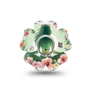 ExpressionMed Meditation Dexcom G7 Flower Shape Tape, Dexcom Stelo Glucose Biosensor System, Single Tape and Single Sticker Pink Relaxing Florals, Adhesive Tape CGM Design