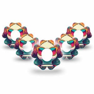 ExpressionMed Rad Duck Dexcom G7 Flower Shape Tape, Dexcom Stelo Glucose Biosensor System, 5-Pack Tape Cool Duck, Adhesive Tape CGM Design