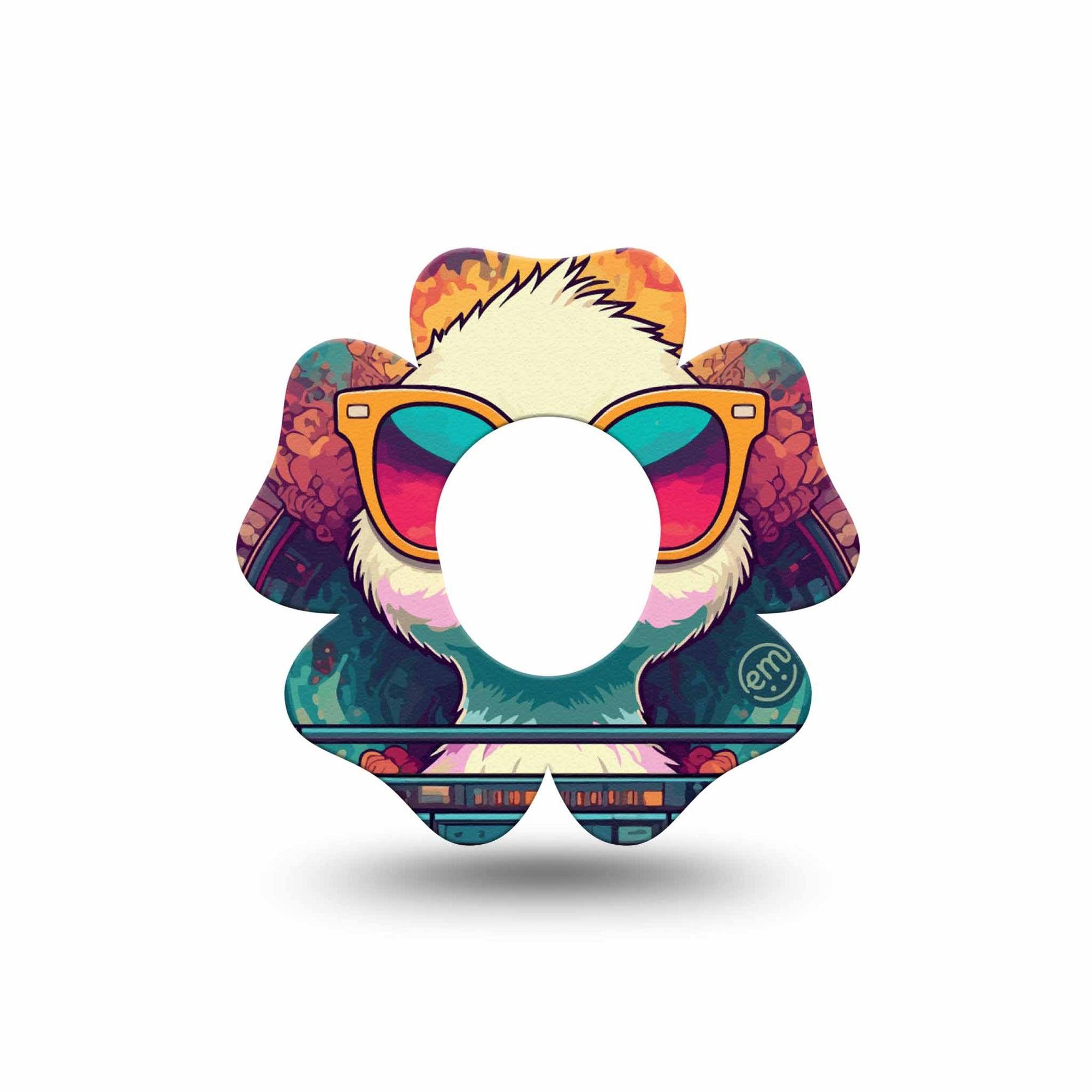 ExpressionMed Rad Duck Dexcom G7 Flower Shape Tape, Dexcom Stelo Glucose Biosensor System, Single Tape Sunglasses Duck, Adhesive Tape CGM Design