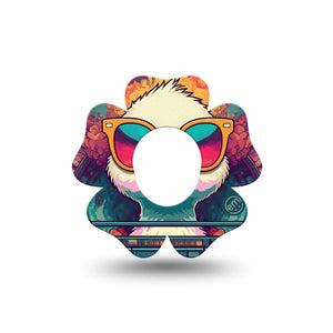 ExpressionMed Rad Duck Dexcom G7 Flower Shape Tape, Dexcom Stelo Glucose Biosensor System, Single Tape Sunglasses Duck, Adhesive Tape CGM Design