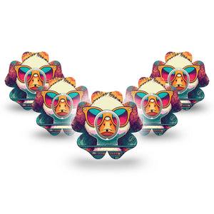 ExpressionMed Rad Duck Dexcom G7 Mini Tape, Dexcom Stelo Glucose Biosensor System, 5-Pack Tape and 5-Pack Sticker Chill Duck, Patch Continuous Glucose Monitor Design