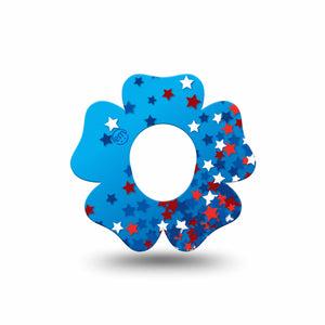 ExpressionMed Confetti Stars Dexcom G7 Flower Shape Tape, Dexcom Stelo Glucose Biosensor System, Single Tape Summer Fun Confetti, Adhesive Tape CGM Design