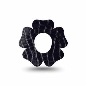 ExpressionMed Black Aligator Skin Dexcom G7 Flower Shape Tape, Dexcom Stelo Glucose Biosensor System, Single Tape 2025 Fashion Animal Print, Plaster CGM Design
