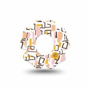 ExpressionMed Squiggles Dexcom G7 Flower Shape Tape, Dexcom Stelo Glucose Biosensor System, Single Tape Fun Shapes Scribbles, Plaster CGM Design