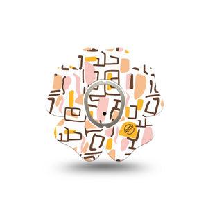 ExpressionMed Squiggles Dexcom G7 Flower Shape Tape, Dexcom Stelo Glucose Biosensor System, Single Tape and Single Sticker Fun Shapes Scribbles, Plaster CGM Design