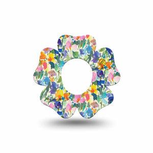 ExpressionMed Summer Fling Dexcom G7 Flower Shape Tape, Dexcom Stelo Glucose Biosensor System, Single Tape Airy Vibe Flowers, Plaster CGM Design