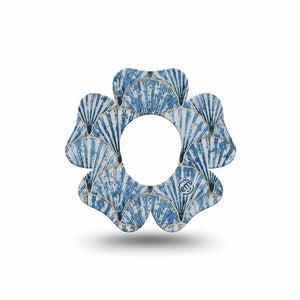 ExpressionMed Seashells Dexcom G7 Flower Shape Tape, Dexcom Stelo Glucose Biosensor System, Single Tape Summertime Sea Shells, Plaster CGM Design