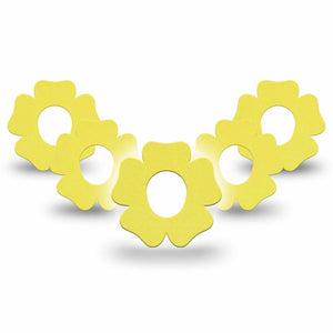 ExpressionMed Butter Yellow Dexcom G7 Flower Shape Tape, Dexcom Stelo Glucose Biosensor System, 5-Pack Tape Pantone 601 U, Plaster CGM Design