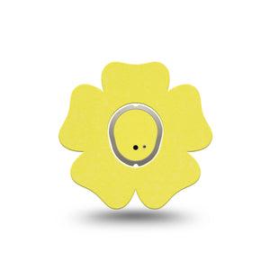 ExpressionMed Butter Yellow Dexcom G7 Flower Shape Tape, Dexcom Stelo Glucose Biosensor System, Single Tape and Single Sticker Warm Yellow, Plaster CGM Design