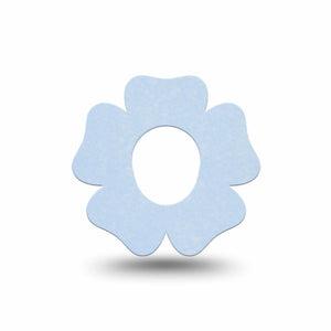 ExpressionMed Light Wash Jeans Dexcom G7 Flower Shape Tape, Dexcom Stelo Glucose Biosensor System, Single Tape Pantone 2707 U, Plaster CGM Design