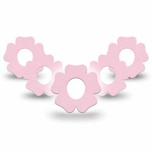 ExpressionMed Baby Pink Dexcom G7 Flower Shape Tape, Dexcom Stelo Glucose Biosensor System, 5-Pack Tape Solid Color, Plaster CGM Design