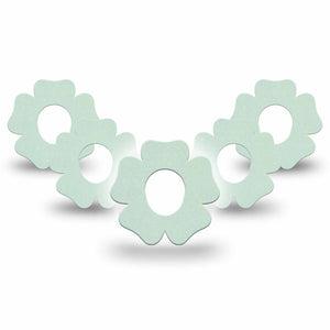 ExpressionMed Mint Green Dexcom G7 Flower Shape Tape, Dexcom Stelo Glucose Biosensor System, 5-Pack Tape Basic Color, Plaster CGM Design
