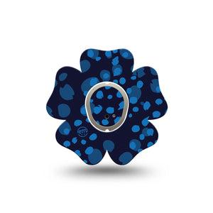 ExpressionMed Blue Drops Dexcom G7 Flower Shape Tape, Dexcom Stelo Glucose Biosensor System, Single Tape and Single Sticker Circular Blue Shapes, Plaster CGM Design