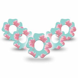 ExpressionMed Meditation Lotus Dexcom G7 Flower Shape Tape, Dexcom Stelo Glucose Biosensor System, 5-Pack Tape Calm Lotus, Adhesive Tape CGM Design