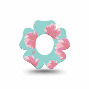 ExpressionMed Meditation Lotus Dexcom G7 Flower Shape Tape, Dexcom Stelo Glucose Biosensor System, Single Tape Tranquil Lotus, Adhesive Tape CGM Design