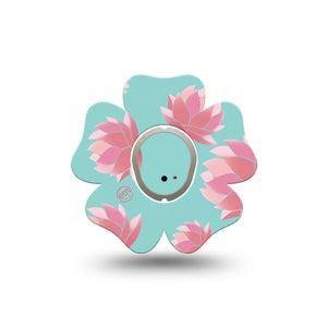 ExpressionMed Meditation Lotus Dexcom G7 Flower Shape Tape, Dexcom Stelo Glucose Biosensor System, Single Tape and Single Sticker Healing Lotus, Adhesive Tape CGM Design