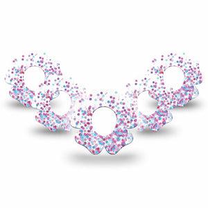 ExpressionMed Confetti Flower Dexcom G7 Tape, 5-Pack, Shimmering Glitters Themed, CGM Plaster Patch Design, Dexcom Stelo Glucose Biosensor System