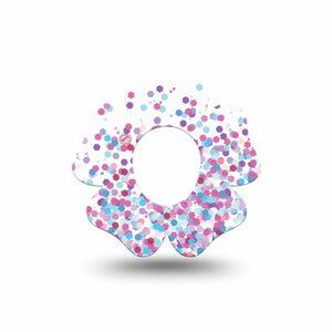 ExpressionMed Confetti Flower Dexcom G7 Tape, Single, Colored Glitters Themed, CGM Adhesive Patch Design, Dexcom Stelo Glucose Biosensor System
