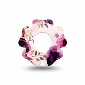 ExpressionMed Purple Bouquet Dexcom G7 Flower Shape Tape, Dexcom Stelo Glucose Biosensor System, Single Tape Lilac Florals, Adhesive Tape CGM Design