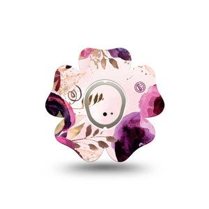 ExpressionMed Purple Bouquet Dexcom G7 Flower Shape Tape, Dexcom Stelo Glucose Biosensor System, Single Tape and Single Sticker Soft Petals, Adhesive Tape CGM Design