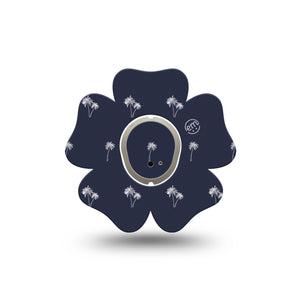 ExpressionMed Palm Trees Dexcom G7 Flower Shape Tape, Dexcom Stelo Glucose Biosensor System, Single Tape and Single Sticker Lush Palms, Adhesive Tape CGM Design