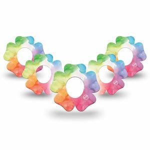 ExpressionMed  ExpressionMed Rainbow Clouds Flower Dexcom G7 Tape, 5-Pack, Rainbow Colors Inspired, Adhesive Patch Design, Dexcom Stelo Glucose Biosensor System