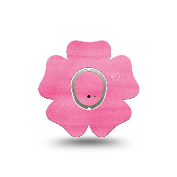 ExpressionMed Pink Horizon Flower Dexcom G7 Tape, Single Tape and Single Sticker, Pink Textured Canvas Inspired, CGM Plaster Patch Design, Dexcom Stelo Glucose Biosensor System