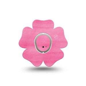 ExpressionMed Pink Horizon Flower Dexcom G7 Tape, Single Tape and Single Sticker, Pink Textured Canvas Inspired, CGM Plaster Patch Design, Dexcom Stelo Glucose Biosensor System