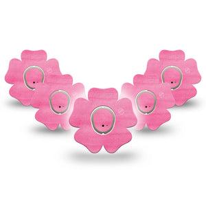 ExpressionMed Pink Horizon Flower Dexcom G7 Tape, 5-Pack Tape and 5-Pack Sticker, Pink Sketch Themed, CGM Overlay Patch Design, Dexcom Stelo Glucose Biosensor System