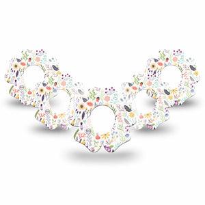 ExpressionMed Springy Stems Dexcom G7 Flower Shape Tape, Dexcom Stelo Glucose Biosensor SyStems, 5-Pack Tape Blooming Flowers, Adhesive Tape CGM Design