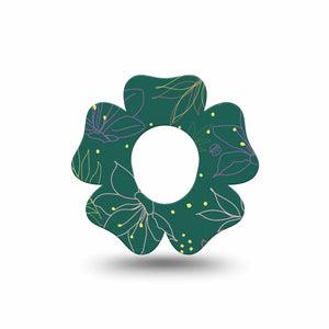 ExpressionMed Graphic Petals Dexcom G7 Flower Shape Tape, Dexcom Stelo Glucose Biosensor System, Single Tape Modern Petals, Adhesive Tape CGM Design