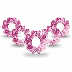 ExpressionMed Magenta Dani Dexcom G7 Flower Shape Tape, Dexcom Stelo Glucose Biosensor System, 5-Pack Tape Magenta Design, Adhesive Tape CGM Design