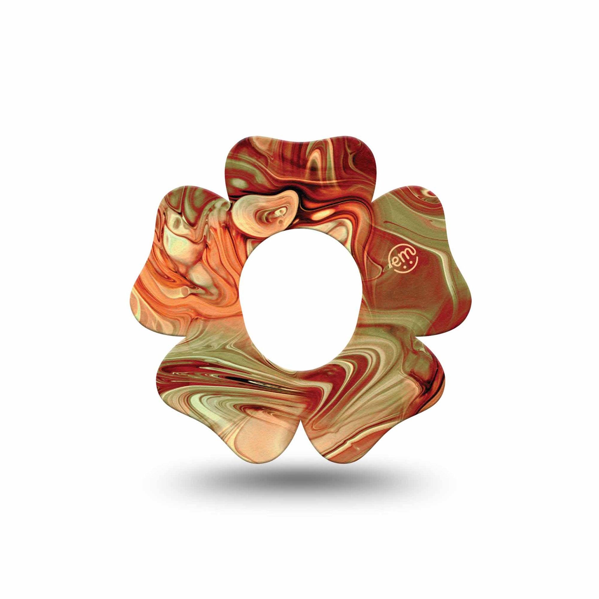 ExpressionMed Rustic Marble Dexcom G7 Flower Shape Tape, Dexcom Stelo Glucose Biosensor System, Single Tape Aged Surface Adhesive Tape CGM Design