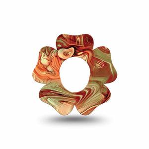 ExpressionMed Rustic Marble Dexcom G7 Flower Shape Tape, Dexcom Stelo Glucose Biosensor System, Single Tape Aged Surface Adhesive Tape CGM Design