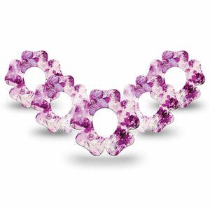 ExpressionMed Violet Orchids Flower Dexcom G7 Tape, 5-Pack, Translucent Florals Inspired, CGM Adhesive Patch Design, Dexcom Stelo Glucose Biosensor System