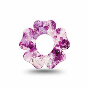 ExpressionMed Violet Orchids Flower Dexcom G7 Tape, Single, Floral Silhouette Themed, CGM Plaster Patch Design, Dexcom Stelo Glucose Biosensor System