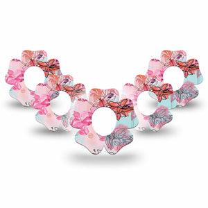 ExpressionMed Whimsical Blossoms Flower Dexcom G7 Tape, 5-Pack, Floral Illustration Inspired, CGM Plaster Patch Design, Dexcom Stelo Glucose Biosensor System